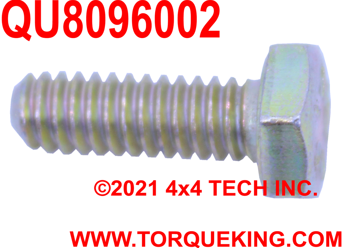 QU8096002 1/4-20 x 3/4 UNC Grade 8 Coarse Thread Hex Head Bolt Torque King 4x4