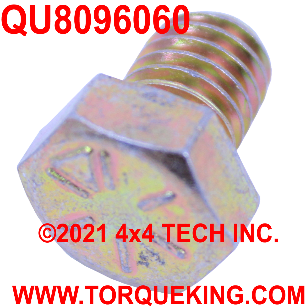 QU8096060 3/8-16 x 1/2 UNC Grade 8 Coarse Thread Hex Head Bolt Torque King 4x4