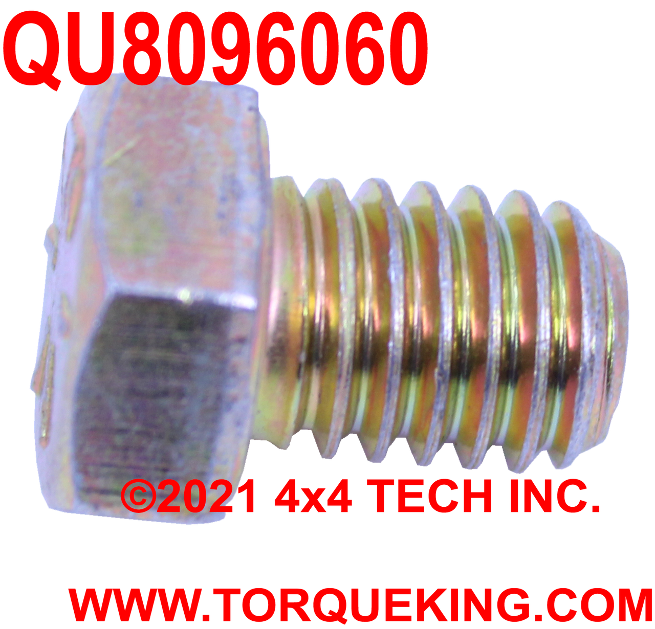 QU8096060 3/8-16 x 1/2 UNC Grade 8 Coarse Thread Hex Head Bolt Torque King 4x4