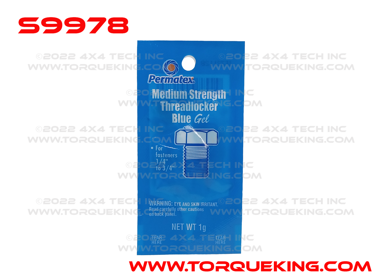 S9978 Medium Strength Blue 242 Threadlocker (1 gram) Torque King 4x4