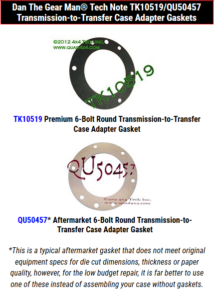 TK10519/QU50457 6-Bolt Round Gaskets Selector Torque King 4x4