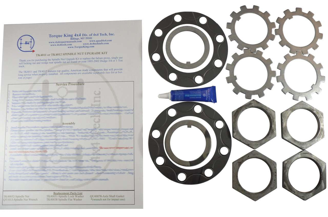 TK4012 Double Rear Spindle Nut Upgrade Kit 1994-2002 Ram 2500, 3500 Torque King 4x4