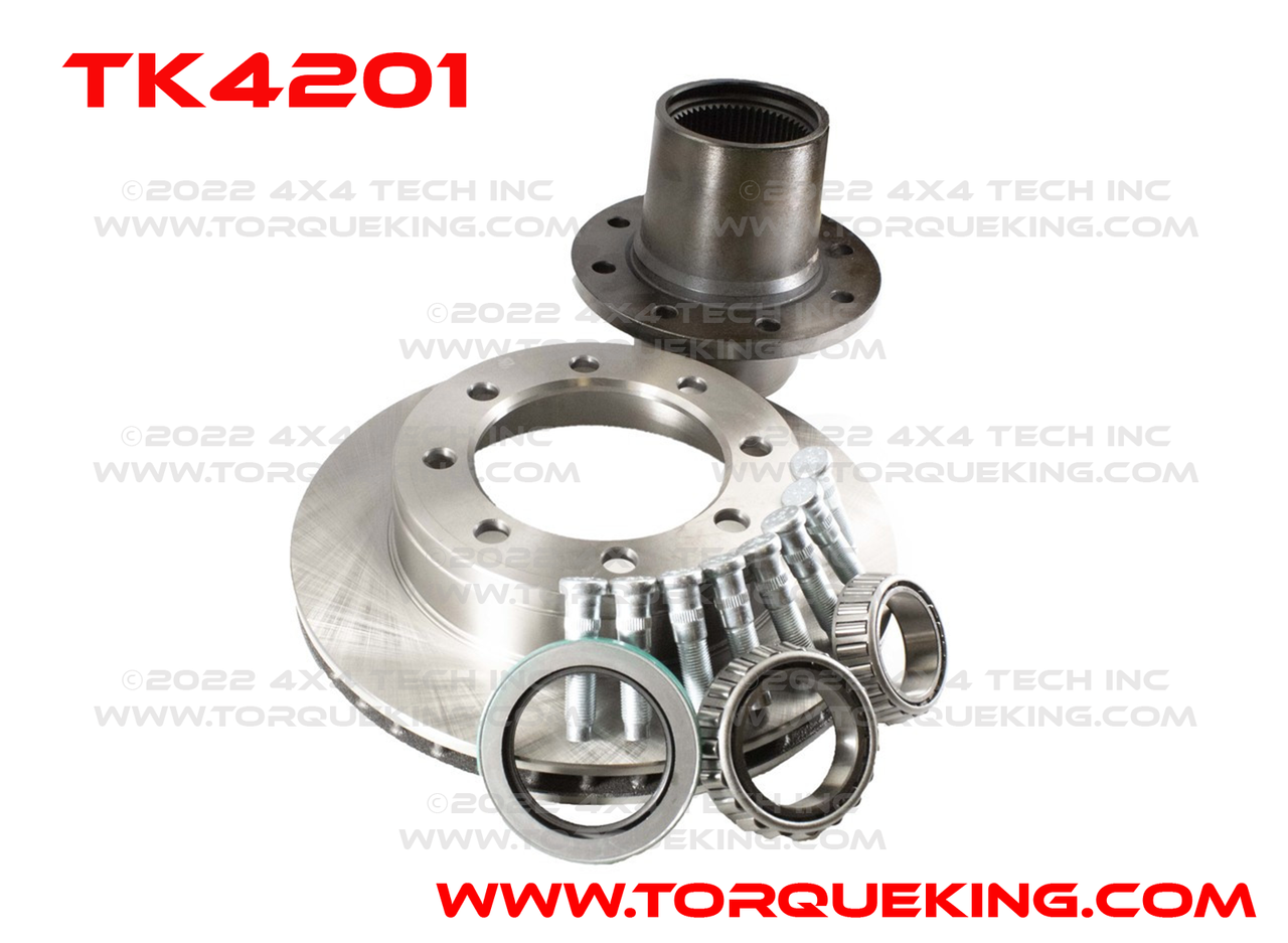 TK4201 4x4 Front Hub and Rotor Kit 1995 1996 1997 Ford F250, SRW F350 Torque King 4x4