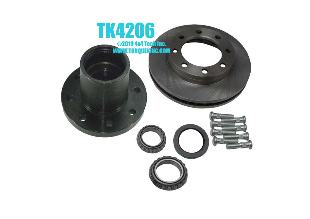 TK4206 Front Hub & Rotor Kit for 1990-1993 Dodge SRW Dana 60 Front Axles Torque King 4x4