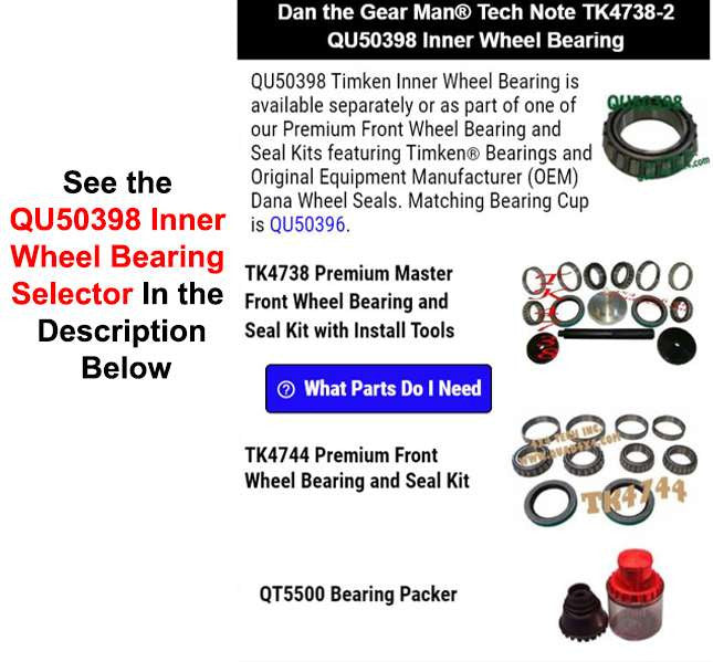 TK4738-2 QU50398 Inner Wheel Bearing Torque King 4x4