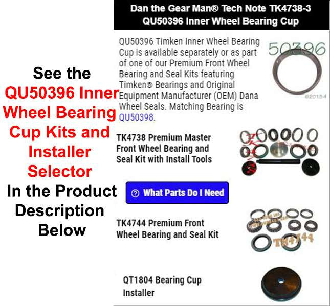 TK4738-3 QU50396 Inner Wheel Bearing Cup Torque King 4x4