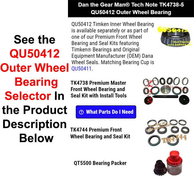TK4738-5 QU50412 Outer Wheel Bearing Torque King 4x4