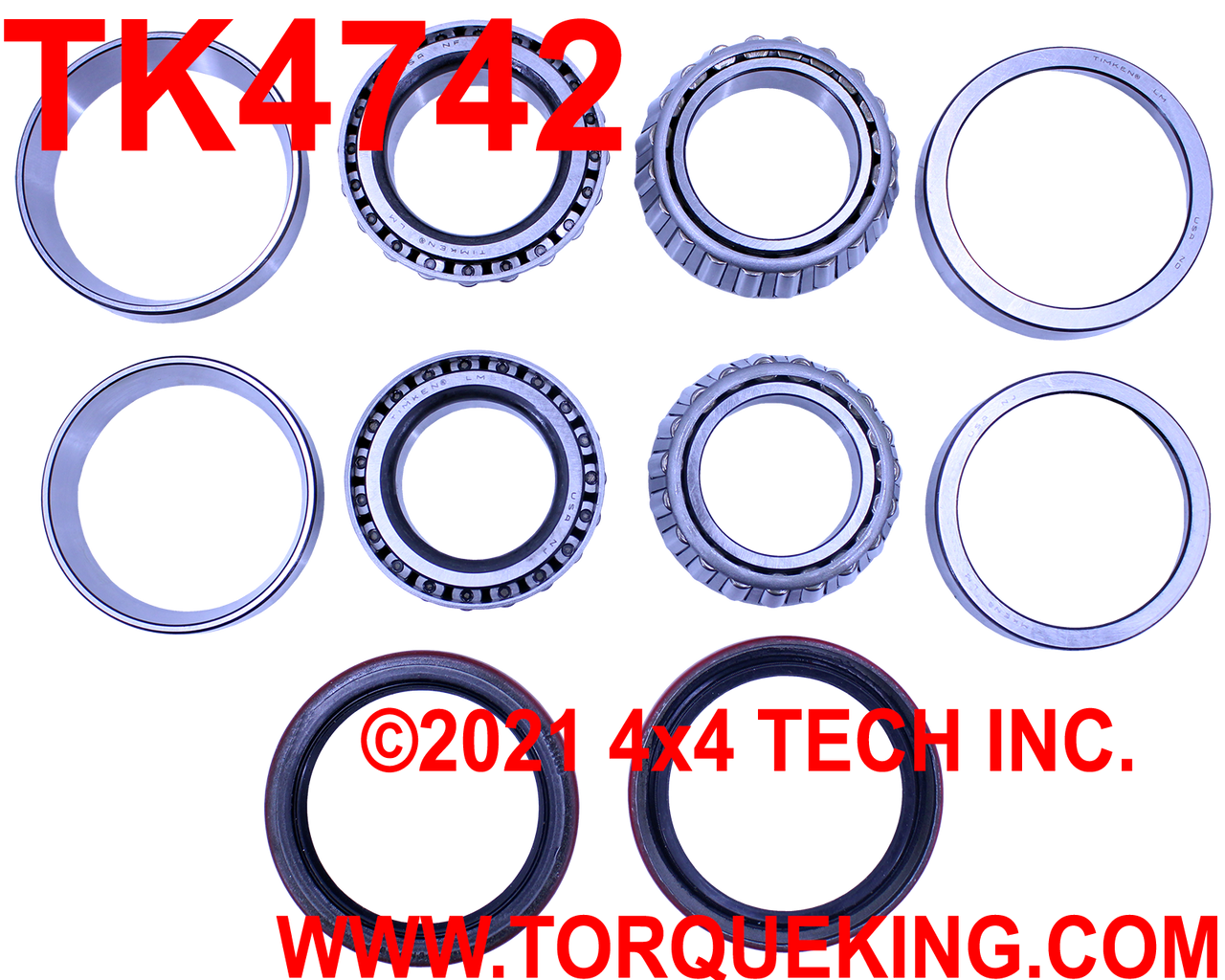 TK4742 Wheel Bearing & Seal Kit for 1971-1977.5 1/2 tons Torque King 4x4