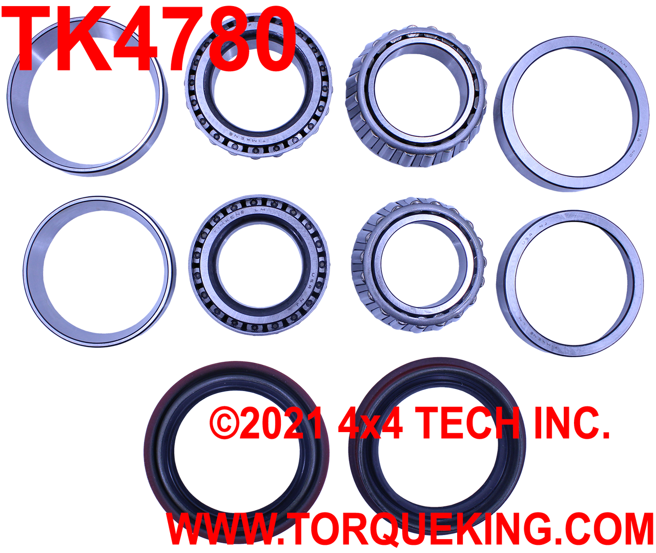 TK4780 Front Wheel Bearing Parts Kit for Ford Dana 44 Torque King 4x4
