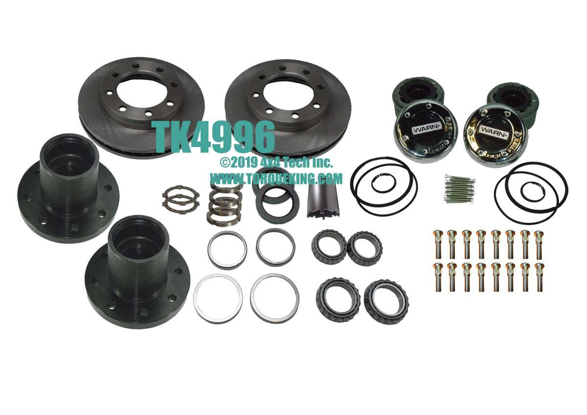 TK4996 Front Hub Upgrade Kit 1975-1989 Dodge W250, W350 Dana 60 Axle Torque King 4x4