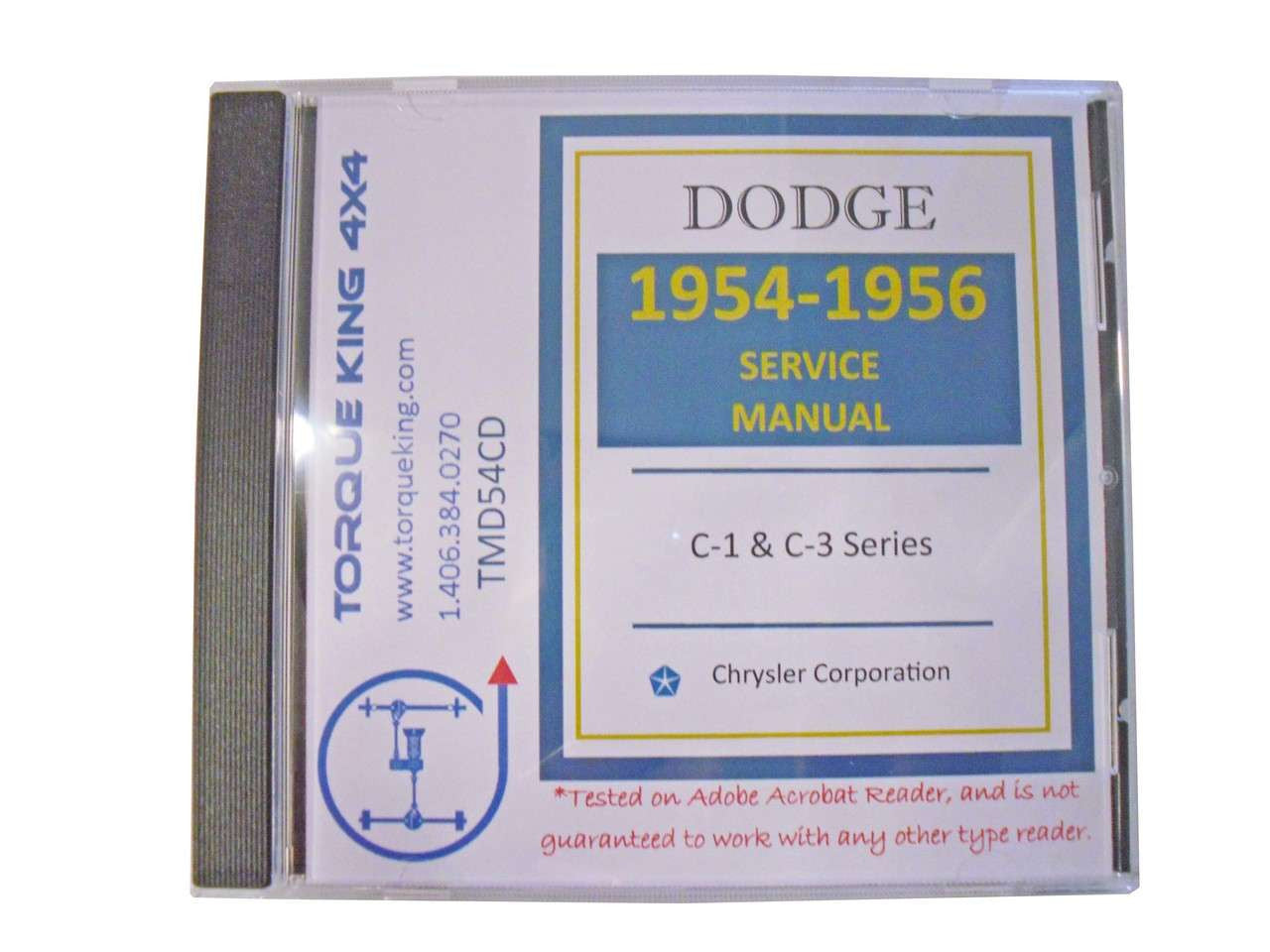 TMD54CD 19541956 Dodge Truck Factory Service Manuals on CD