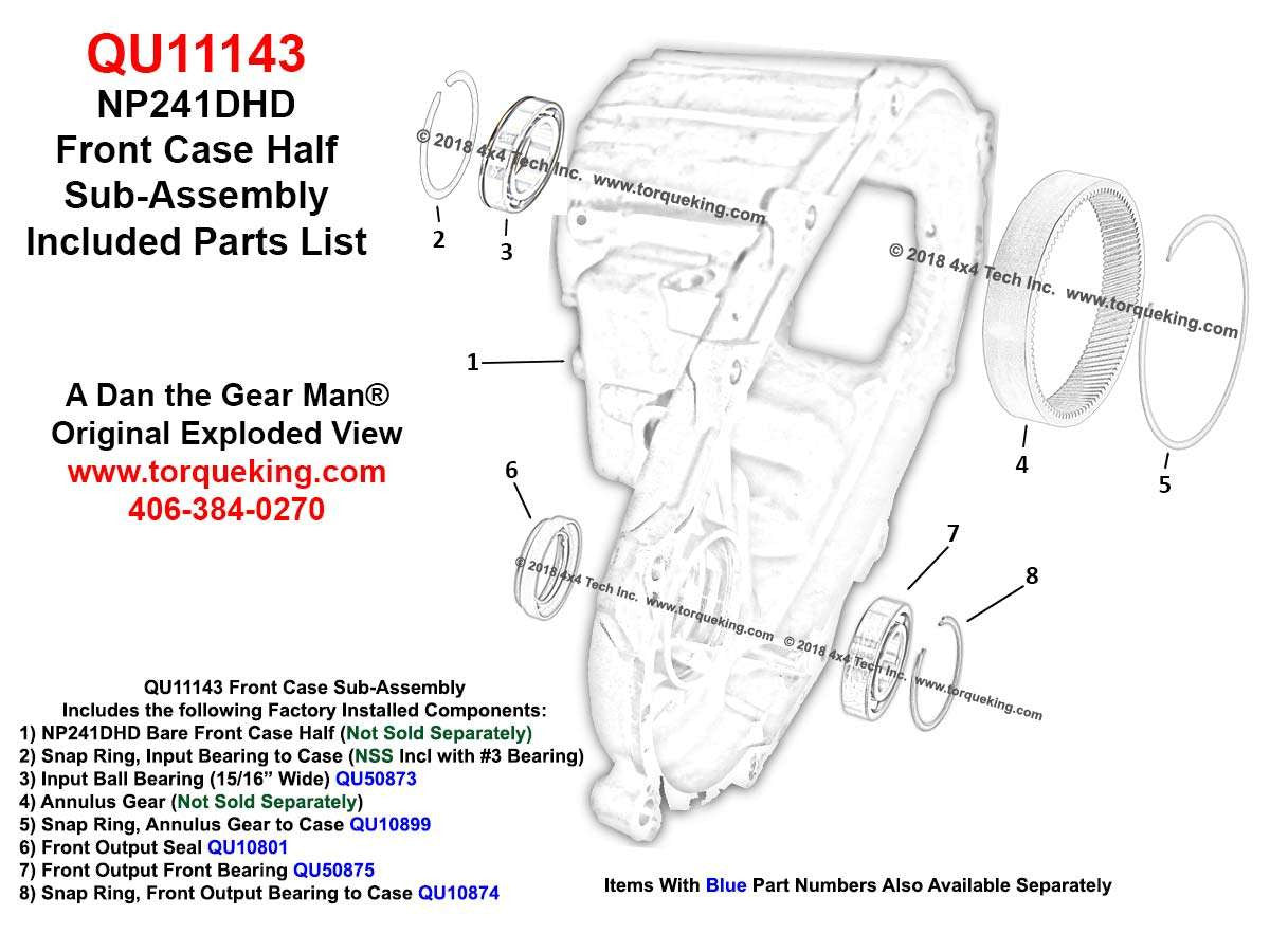 QU11143 Front Case Sub-Assembly with Wide Input Bearing for NP241DHD Torque King 4x4