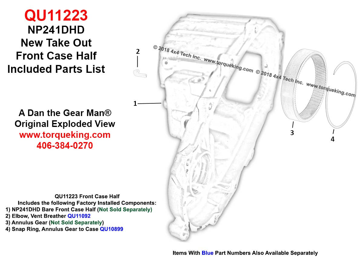 QU11223 Bare Front Case Half for Dodge NP241DHD Transfer Case Torque King 4x4
