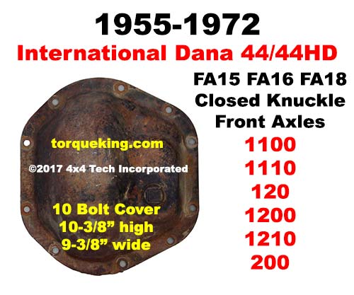 1955-1973 IHC Dana 44, 44HD Closed Front Axle