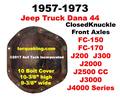 1962-1973 Jeep Truck Dana 44 Closed Front Axles