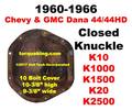 1960-1966 GM K1, K2 Dana 44 & 44HD Front Axles