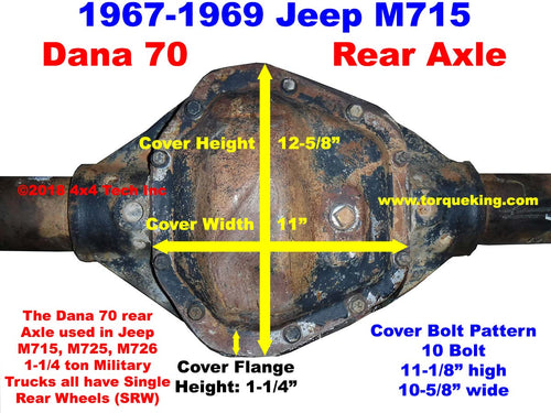 1967-1969 Jeep M715 Dana 70 Rear Axle
