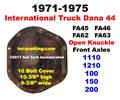 1971-1975 IHC Series Dana 44 Open Front Axle