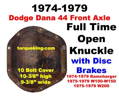 1974-1979 Dodge Live Spindle Dana 44 Front Axle
