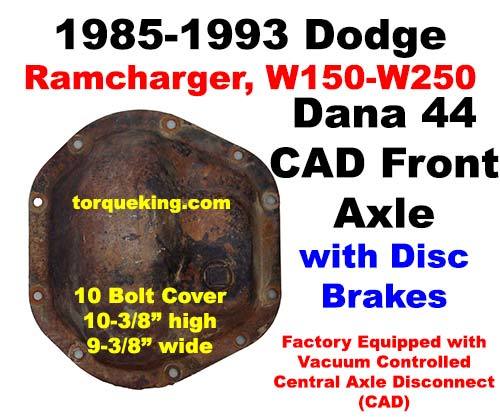 1985-1993 Dodge CAD Dana 44 Front Axle