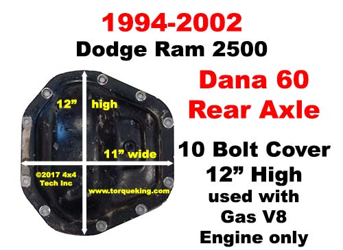 Dana 60 Axle Identification for 1994-2002 Dodge Ram Rear Axle