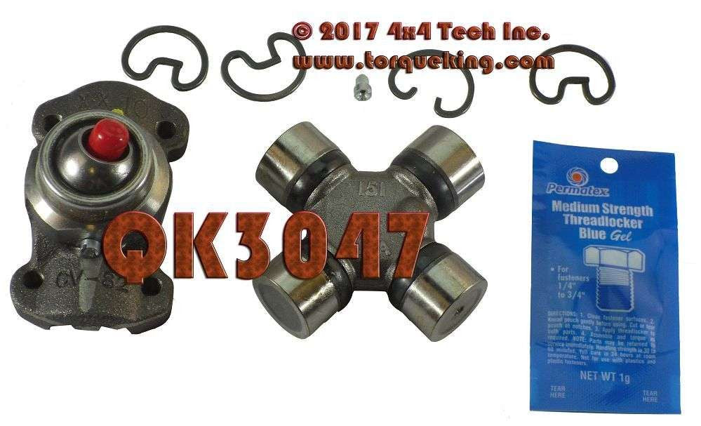QK3047 1310 Driveshaft CV Joint Rebuild Kit with EZ-Grease U-Joints & Centering Yoke Torque King 4x4