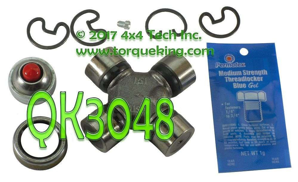 QK3048 1310 Driveshaft CV Joint Rebuild Kit with EZ-Grease U-Joints & CV Yoke Repair Kit Torque King 4x4