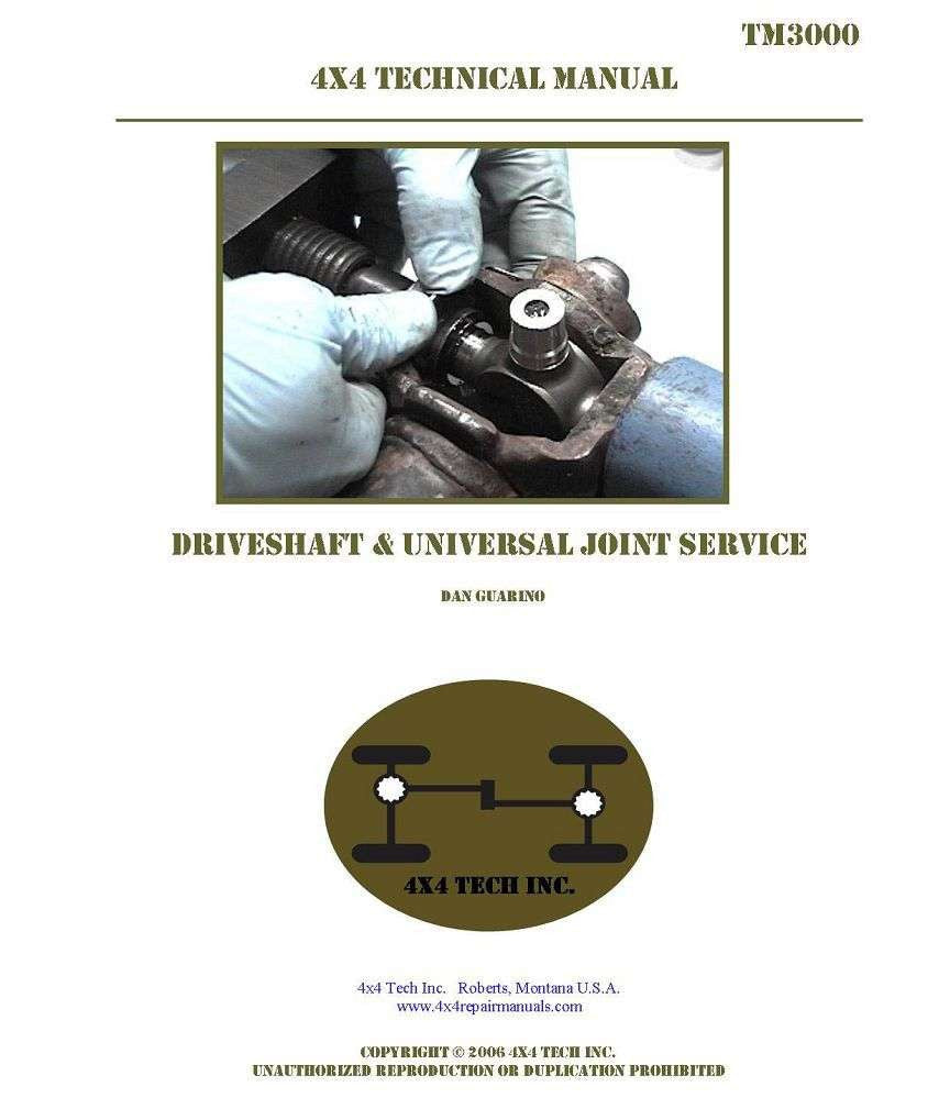 TM3000 Driveshaft and Universal Joint Service Manual Torque King 4x4