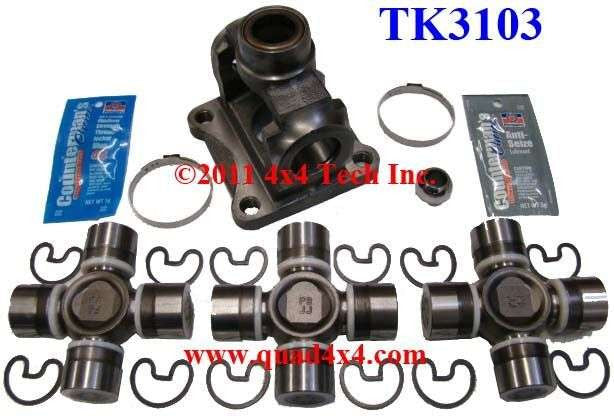 TK3103 Master Overhaul Kit WITH CV Flange Yoke for Ford Saginaw/AAM Driveshaft Torque King 4x4