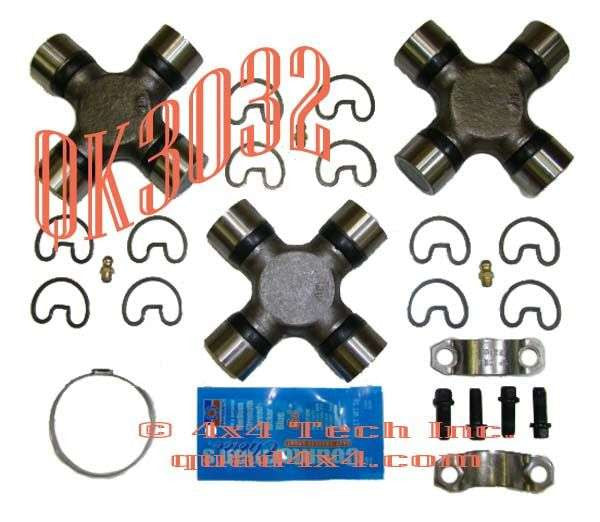 QK3032 Greaseable 1410 Series 3 U-Joint Kit for 1988-2002 Dodge Gas V8 Rear Driveshaft Torque King 4x4