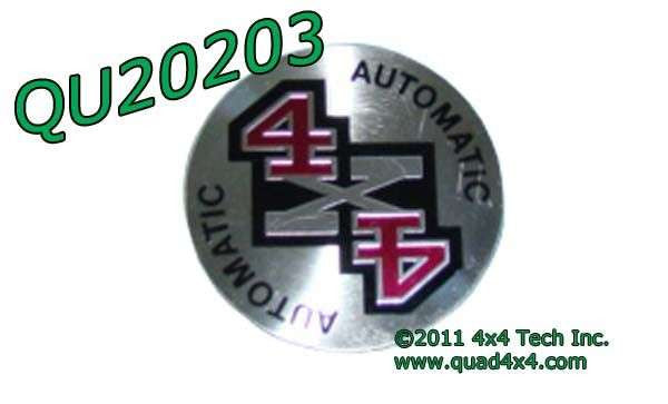 QU20203 4x4 Hub Cap Decal for 1995-1997 F250, F350 with Auto Hubs Torque King 4x4