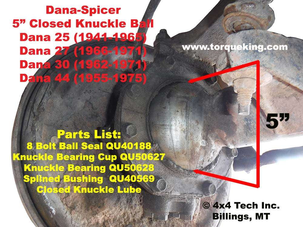 ID a 1957-1971 Dodge Dana 44 Closed Knuckle Front Axle IDN-132 Torque King 4x4