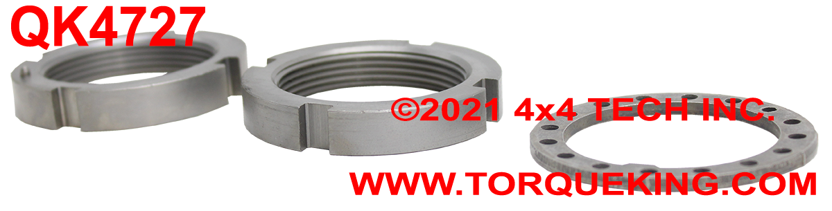 QK4727 Dana 30 & Dana 44 Front Spindle Nut Kit with Round 4-Slot & 1-5/8" Thread Nuts Torque King 4x4