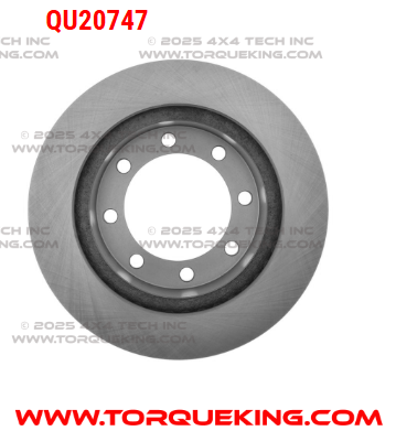 QU20747 Front Disc Brake Rotor for 1985-1994 Ford F350 4x4 with Dual Rear Wheels Torque King 4x4