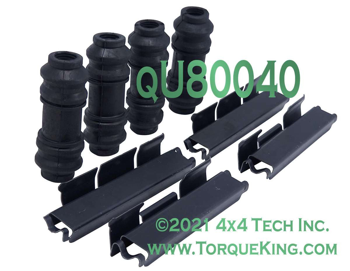 QU80040 Brake Caliper Rubber Bushing and Brake Pad Shim Set Torque King 4x4