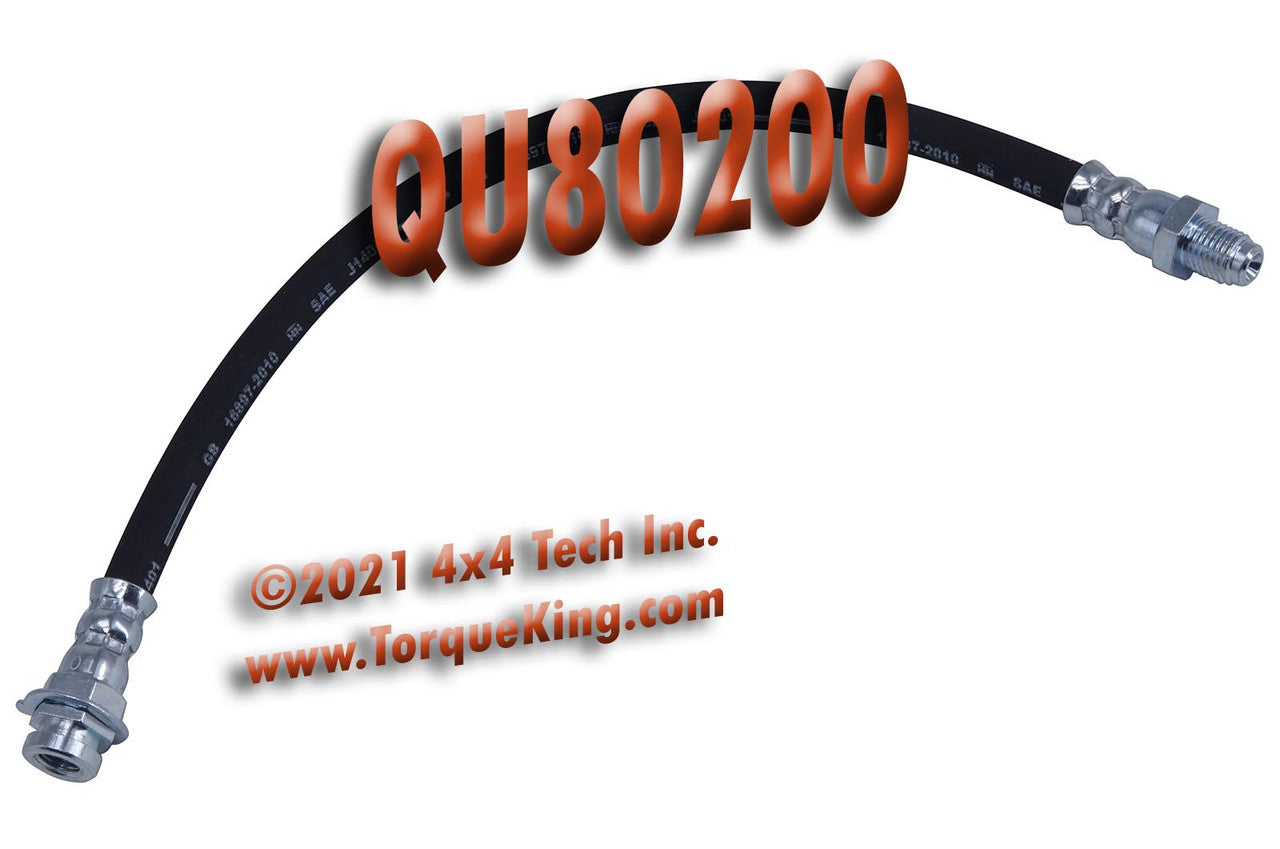 QU80200 Frame to Front Axle Brake Hose for 72-75 W100, W200, W300 Torque King 4x4