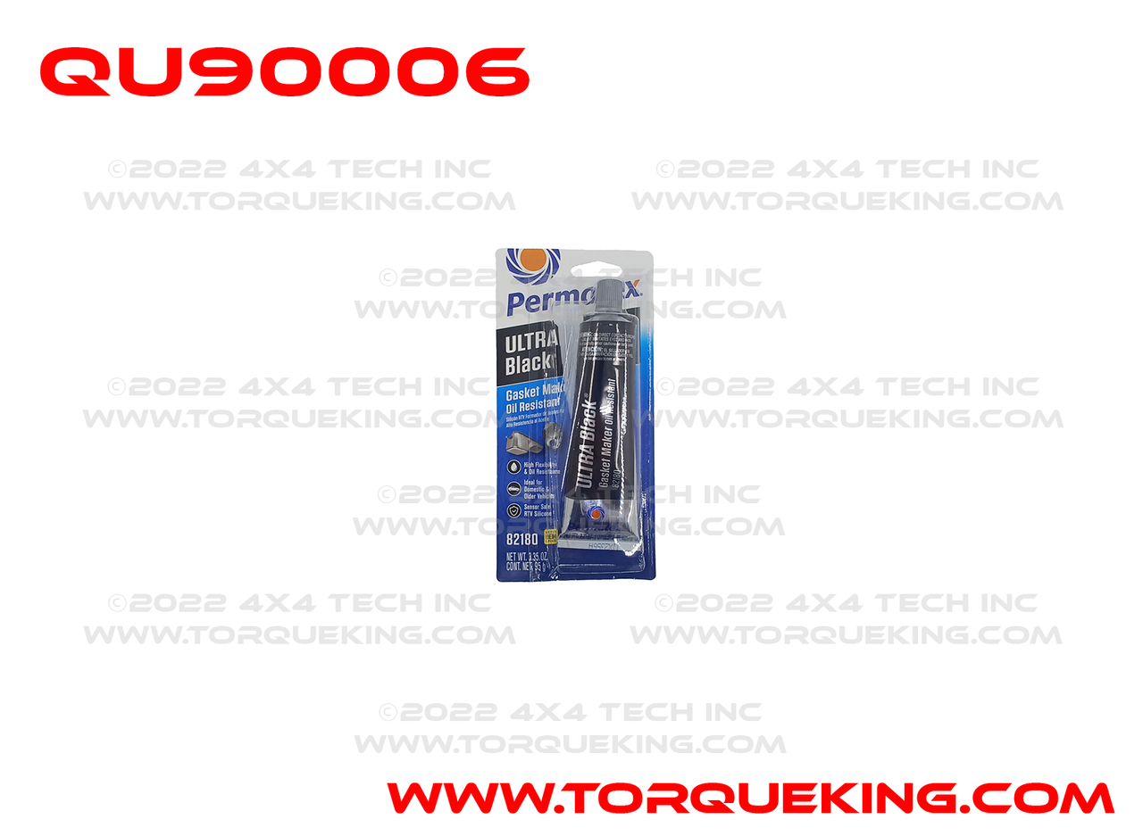 QU90006 Large 3.35 ounce Tube Ultra Black RTV Sealant Torque King 4x4