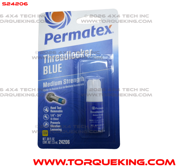 S24206 Medium Strength Blue 242 Threadlocker (2.5mL)