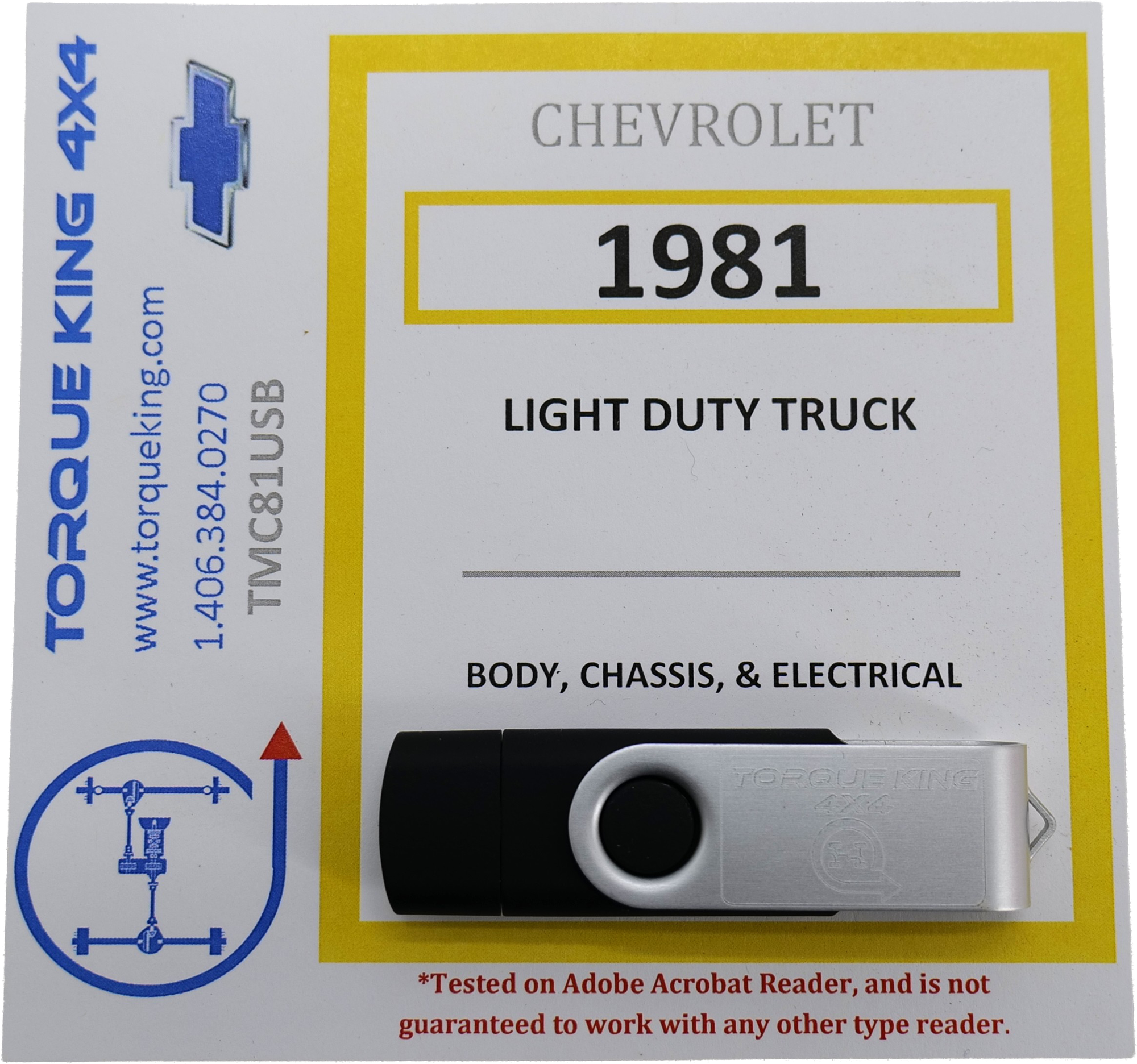 TMC81USB 1981 GM Truck Factory Shop Manual on USB C,K,G,P 10-30 Series Torque King 4x4