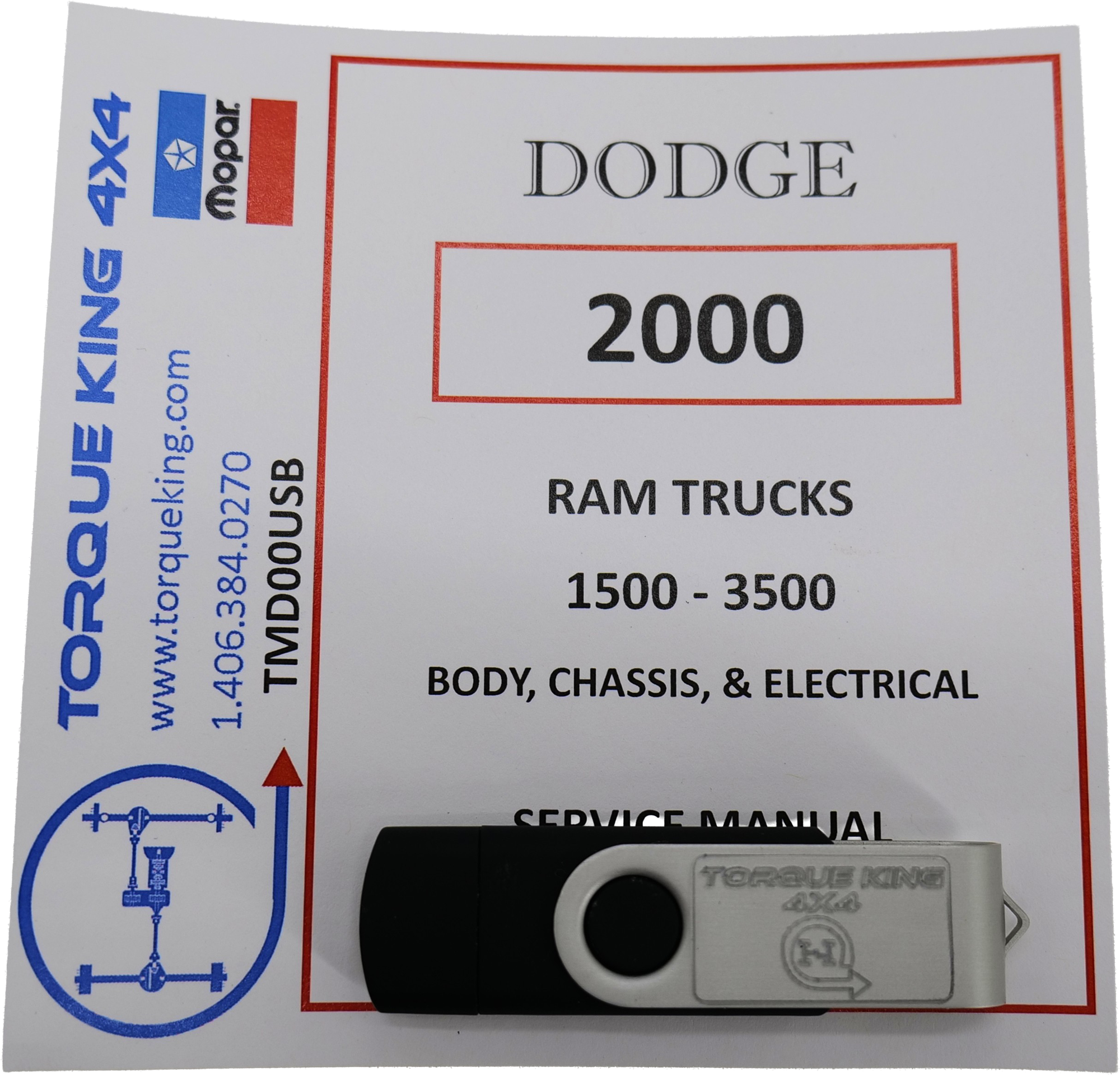 TMD00USB 2000 Complete Dodge Factory Service Manuals on USB Torque King 4x4