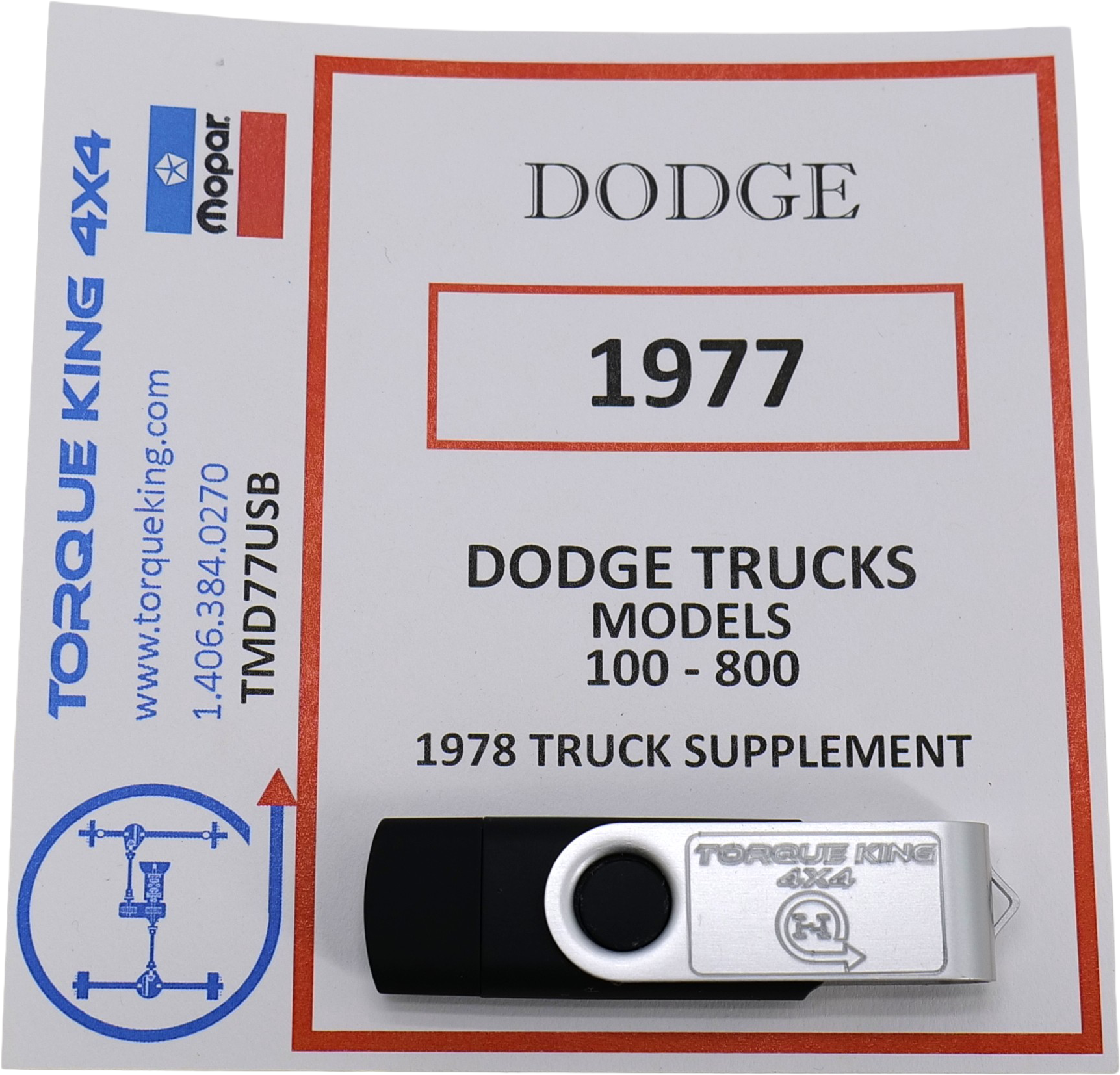 TMD77USB 1977-1978 Dodge Truck Factory Service Manual on USB