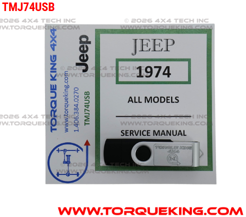 TMJ74USB 1974 Jeep All Models Factory Service Manual on USB