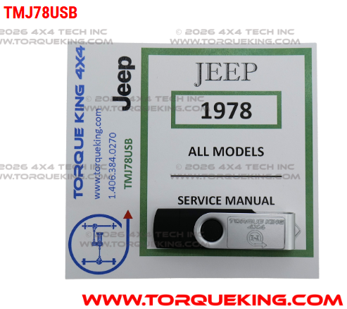 TMJ78USB 1978 Jeep All Models Factory Service Manual on USB