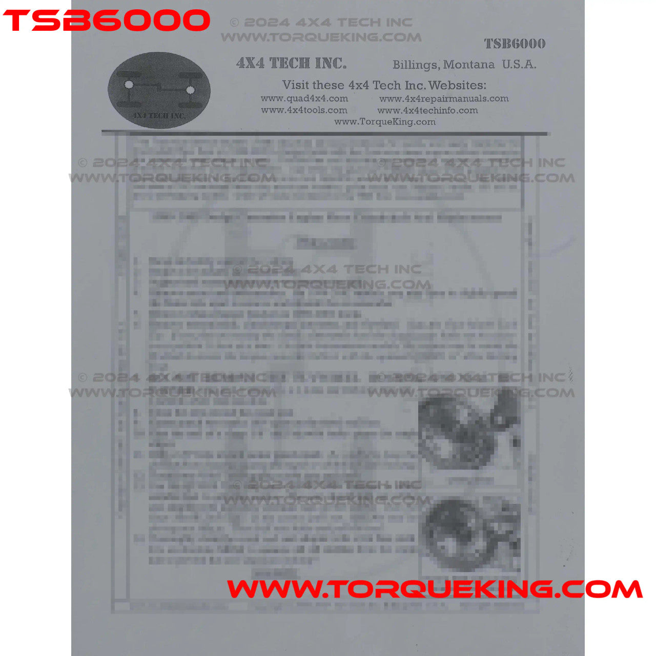 TSB6000 Cummins Rear Crankshaft Seal Replacement Tech Service Bulletin Torque King 4x4