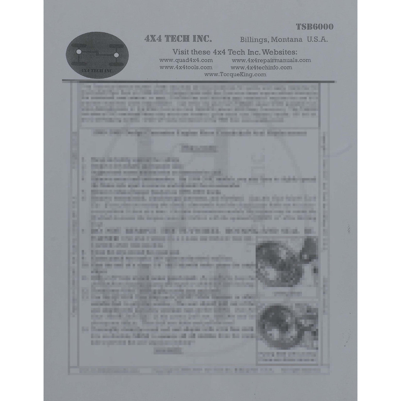 TSB6000 Cummins Rear Crankshaft Seal Replacement Tech Service Bulletin Torque King 4x4