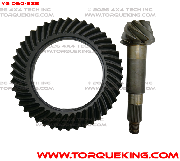 YG D60-538 High Performance Yukon Replacement Ring & Pinion Gear Set for Dana 60 in a 5.38 Ratio