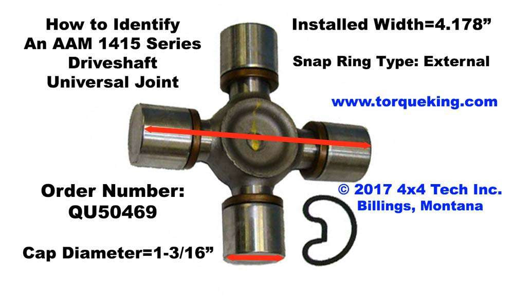 U-Joint ID Spicer 1410 and AAM 1415 Series IDN-127 Torque King 4x4