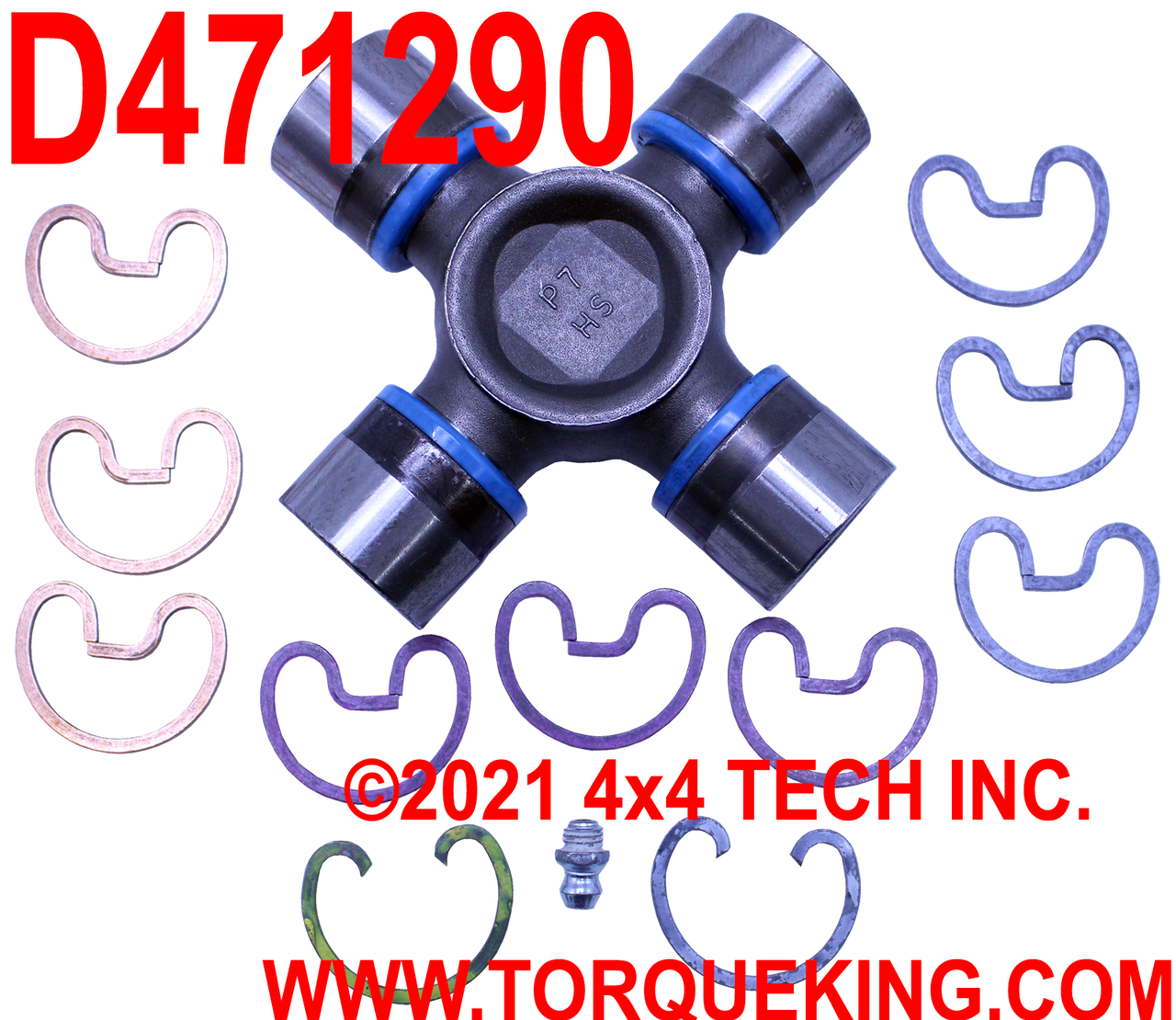 D471290 Premium Greaseable 1410 Series Rear Driveshaft U-Joint Torque King 4x4