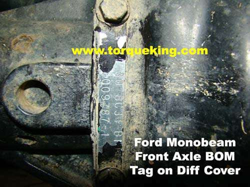 1992-1997 Ford F350 Dana 60 Front Axle Identification IDN-138 Torque King 4x4