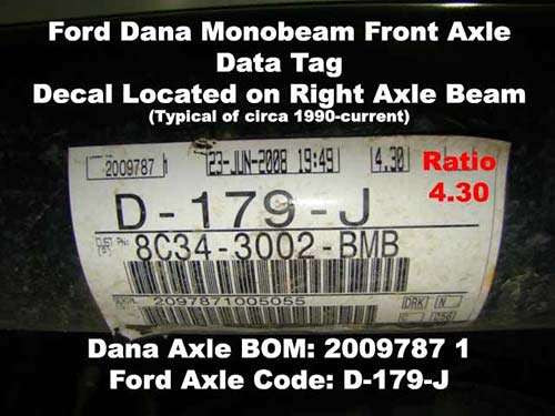 2005-2016 Ford Dana Super 60 Front Axle Identification IDN-118 Torque King 4x4